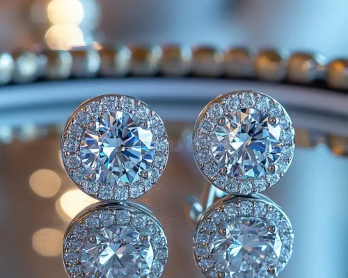 sparkling-diamond-earrings-reflective-surface-elegant-pearl-necklace-displayed-brilliant-gemstones-set-361244112